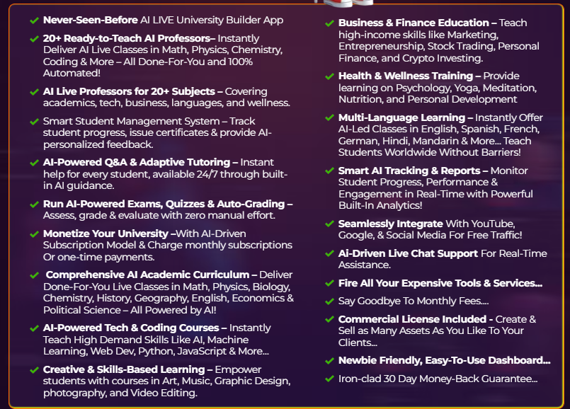 AI Live University Builder review